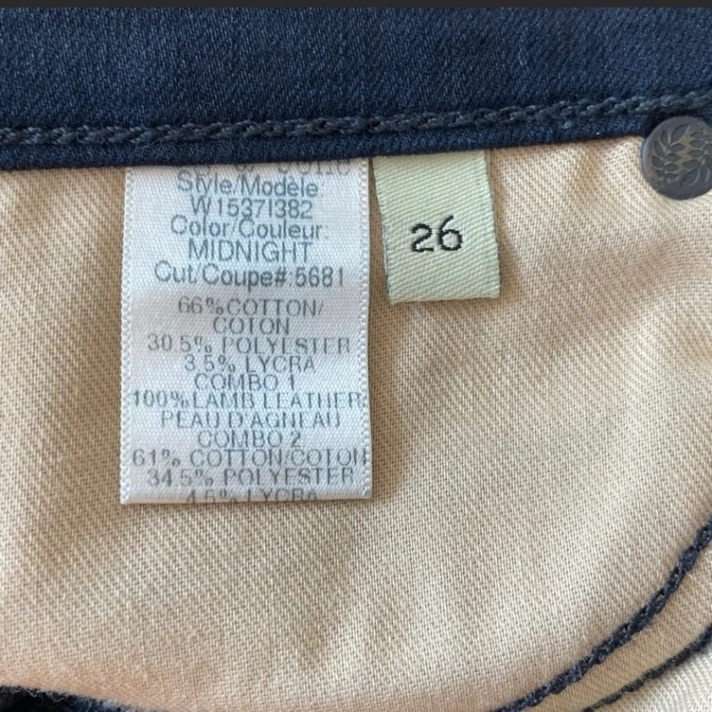 Rag & Bone Moto Style Leather Patch Dark Wash Skinny Jean